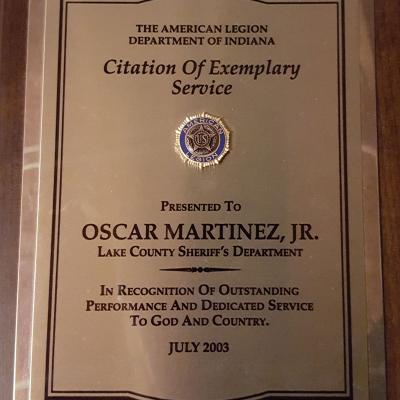Citation of Exemplary Service 2003