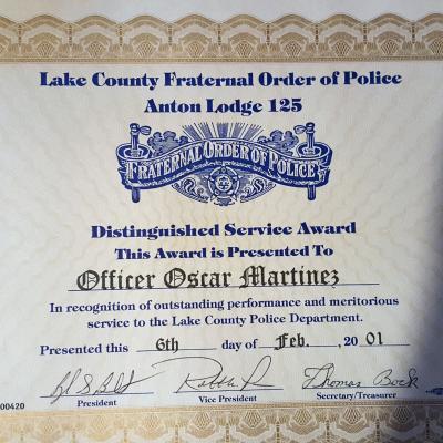 Lake County FOP Distinguished Service Award 2001