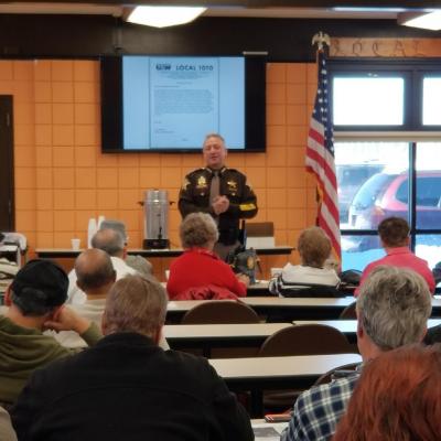 02-12-18 Sheriff speaks to Local 1010 retirees