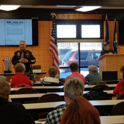 02-12-18 Sheriff speaks to Local 1010 retirees