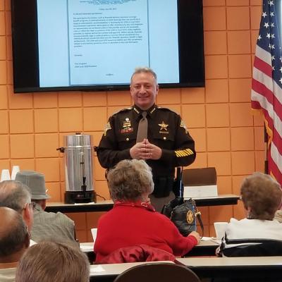 02-12-18 Sheriff speaks to Local 1010 retirees